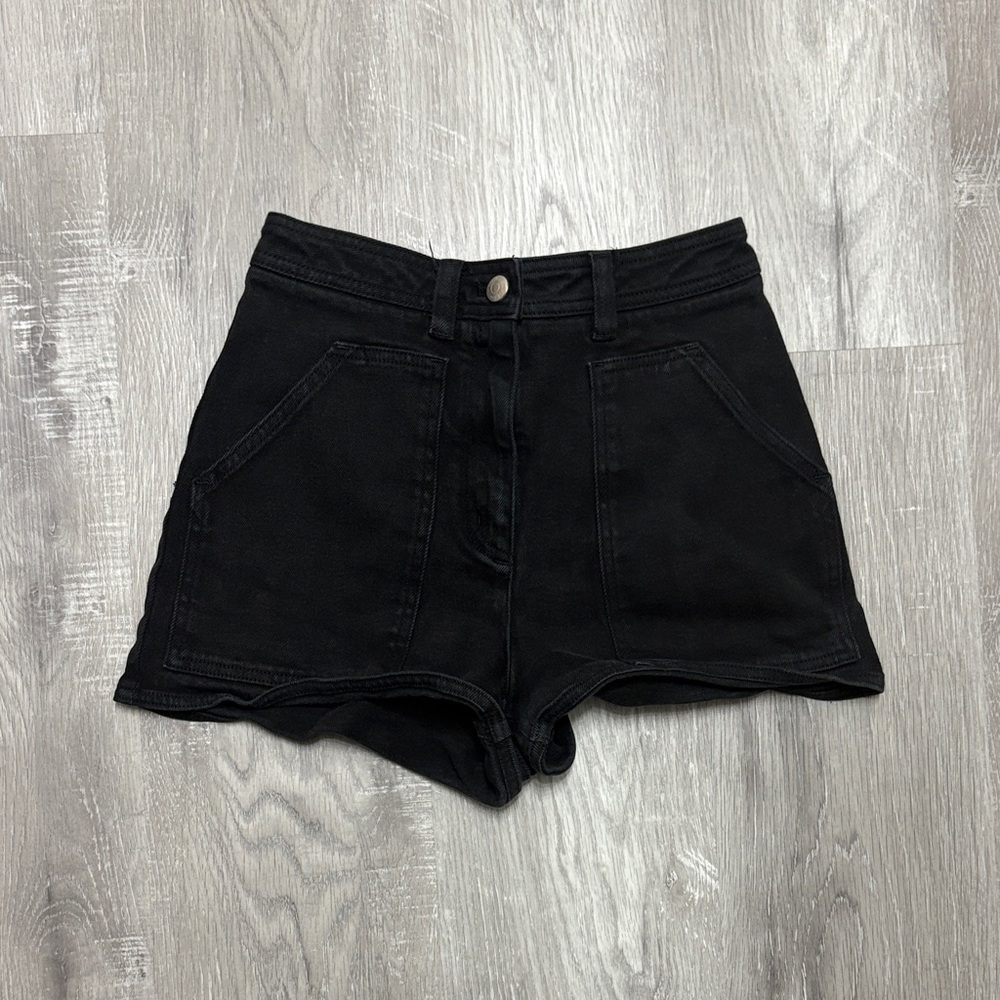 Wilfred Black High-Rise Denim Shorts